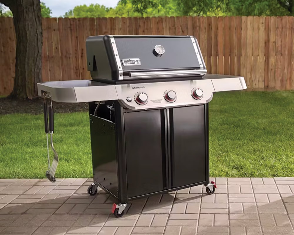 Weber Genesis grill in the backyard